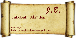Jakubek Bódog névjegykártya